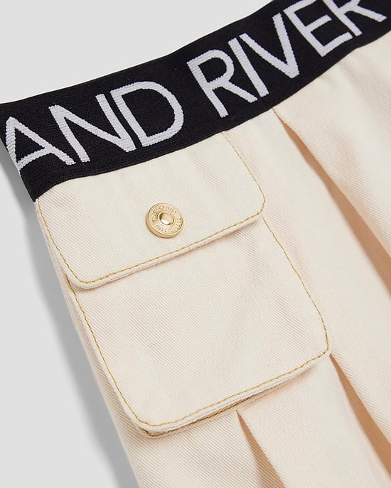 River Island Girls Gilet & Skirt Set Cream Round Neck 2 Piece - Image 3