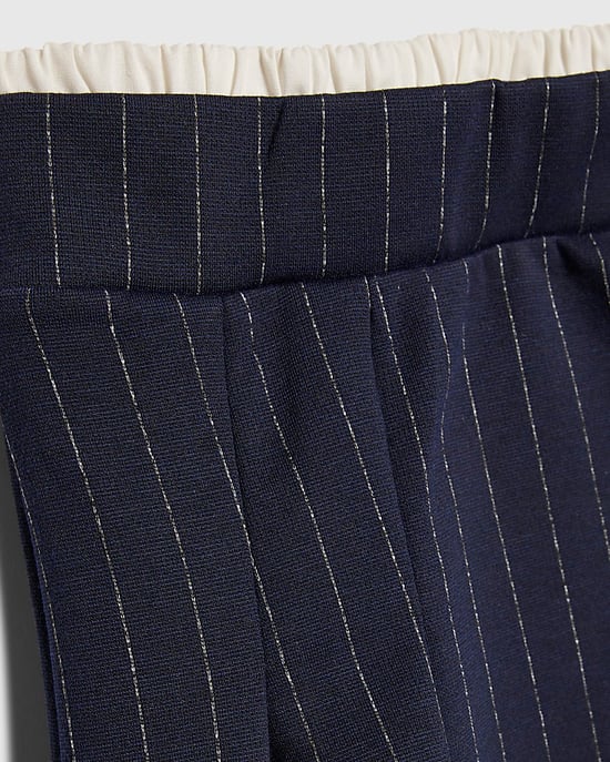 River Island Girls Skirt Navy Pinstripe Pleated Striped - Image 2