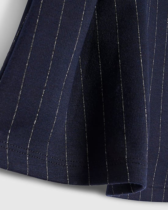 River Island Girls Skirt Navy Pinstripe Pleated Striped - Image 3