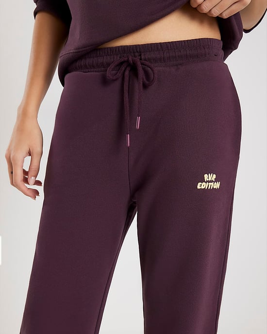 River Island Womens Joggers Brown RVR Edition Cuffed Ankle - Image 2