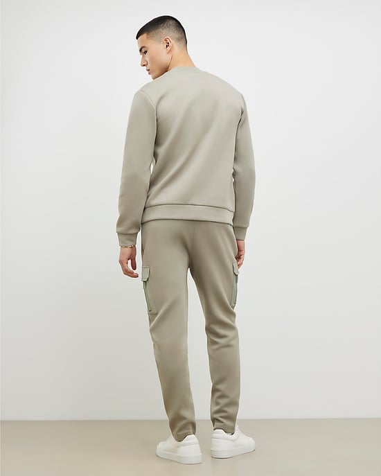 River Island Mens Cargo Joggers Khaki Slim Fit Nylon - Image 3