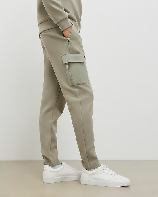 River Island Mens Cargo Joggers Khaki Slim Fit Nylon - Image 4