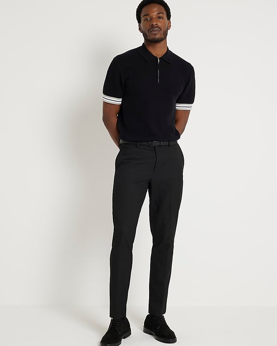River Island Mens Suit Trousers Black Skinny Fit Twill - Image 5