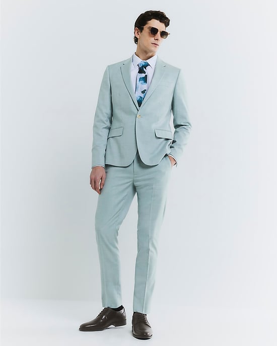 River Island Mens Suit Trousers Green Skinny Fit - Image 2