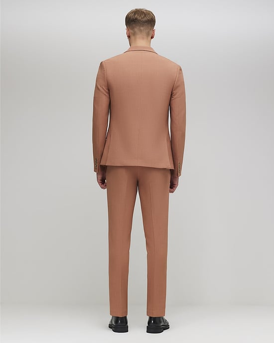 River Island Mens Suit Trousers Pink Skinny Fit Stretch - Image 3