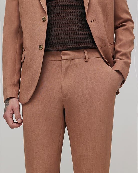 River Island Mens Suit Trousers Pink Skinny Fit Stretch - Image 4