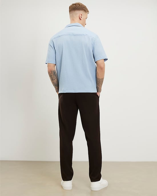 River Island Mens Trousers Brown Slim Fit Stretch Textured Zipped - Image 4
