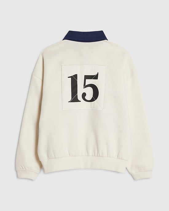 River Island Boys Sweatshirt Cream Sanctuaire Graphic - Image 2