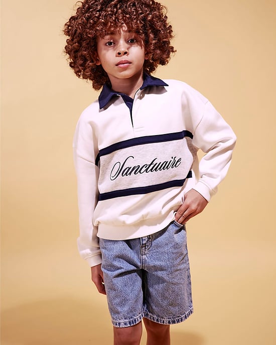 River Island Boys Sweatshirt Cream Sanctuaire Graphic - Image 3