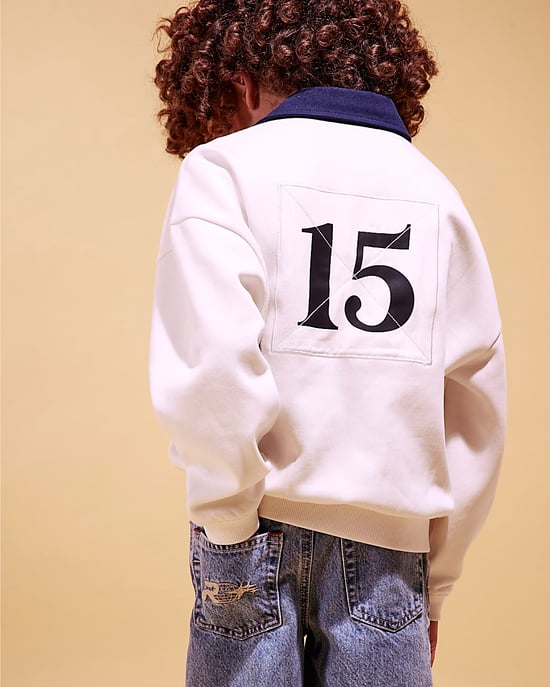 River Island Boys Sweatshirt Cream Sanctuaire Graphic - Image 4