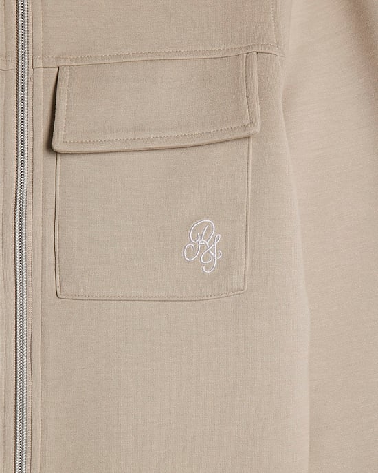River Island Boys Jacket Set Beige Premium 3 Piece T-Shirt Joggers - Image 3