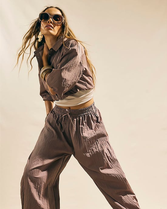 River Island Womens Balloon Leg Trousers Brown Drawstring Waist - Image 2