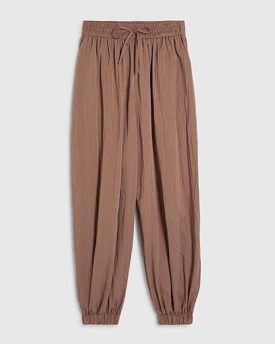 River Island Womens Balloon Leg Trousers Brown Drawstring Waist - Image 6