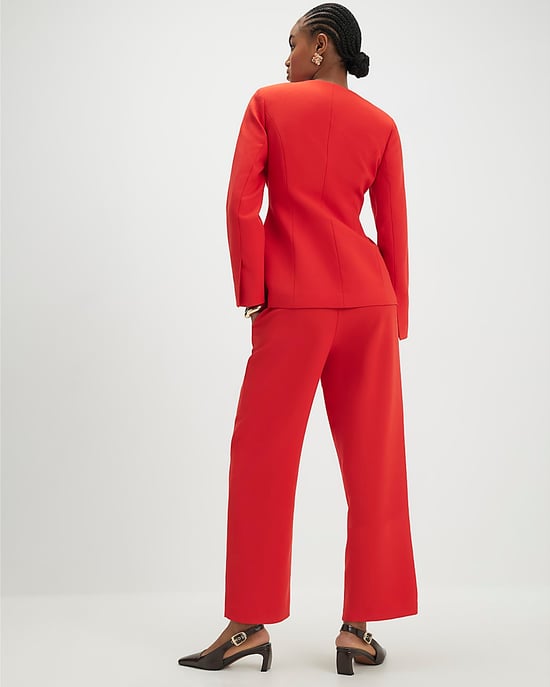 River Island Womens Straight Leg Trousers Red Slim Zip - Image 2