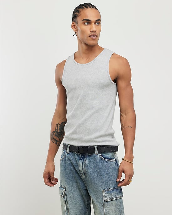 River Island Mens Vest Grey Marl Rib 3 Pack Round Neck Ribbed - Image 2