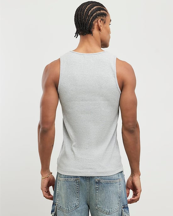 River Island Mens Vest Grey Marl Rib 3 Pack Round Neck Ribbed - Image 4