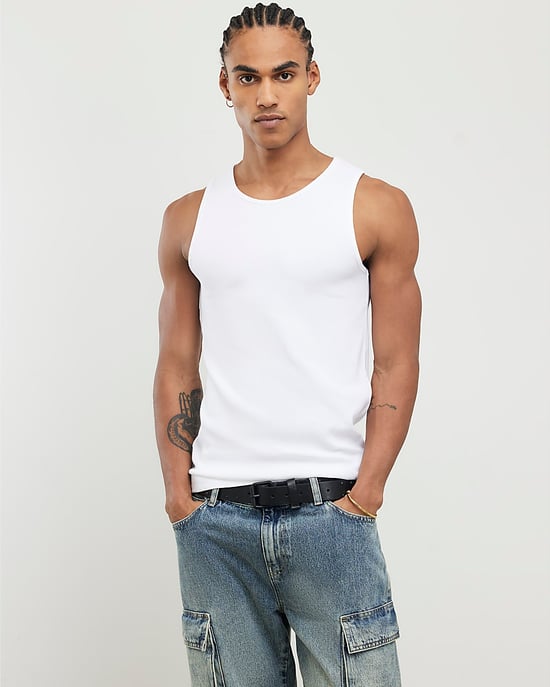 River Island Mens Vest Grey Marl Rib 3 Pack Round Neck Ribbed - Image 5