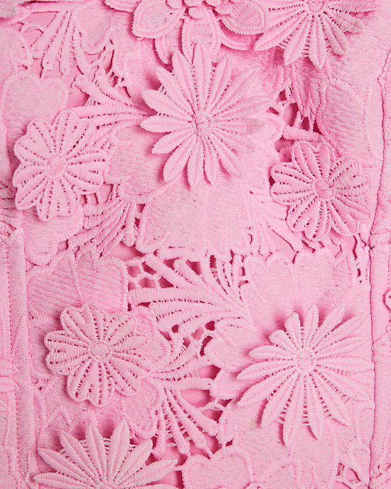 River Island Womens Top Pink Lace Bandeau Floral Sleeveless - Image 5