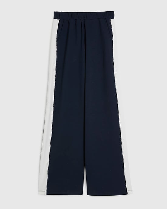 River Island Womens Wide Leg Trousers Navy Colour Blocked - Image 6
