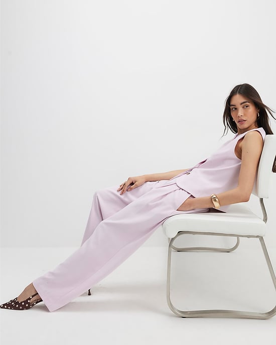 River Island Womens Wide Leg Trousers Pink Dart Detail - Image 3