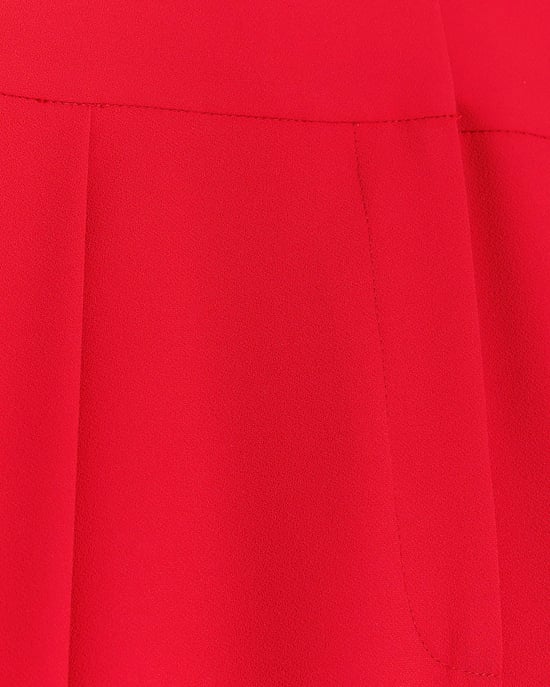 River Island Womens Wide Leg Trousers Red Pleated Button - Image 5