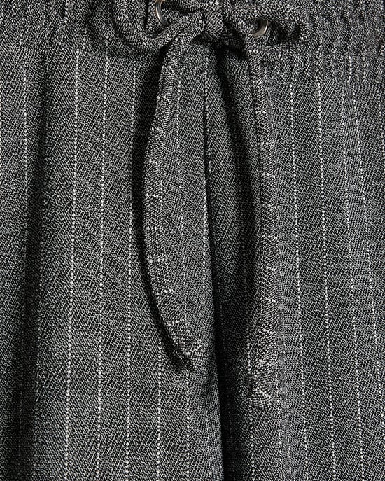 River Island Womens Wide Leg Trousers Grey Pinstripe Drawstring - Image 5