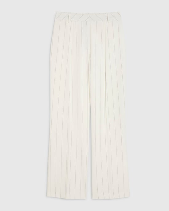 River Island Womens Wide Leg Trousers Cream Striped - Image 6