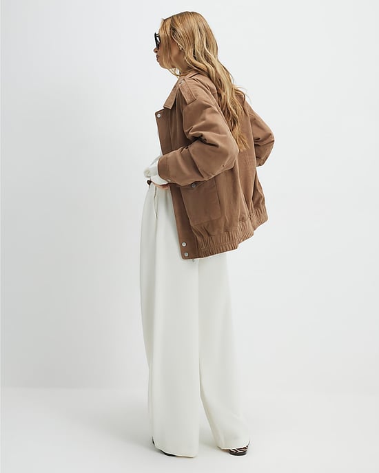River Island Womens Wide Leg Trousers Cream Belted - Image 3
