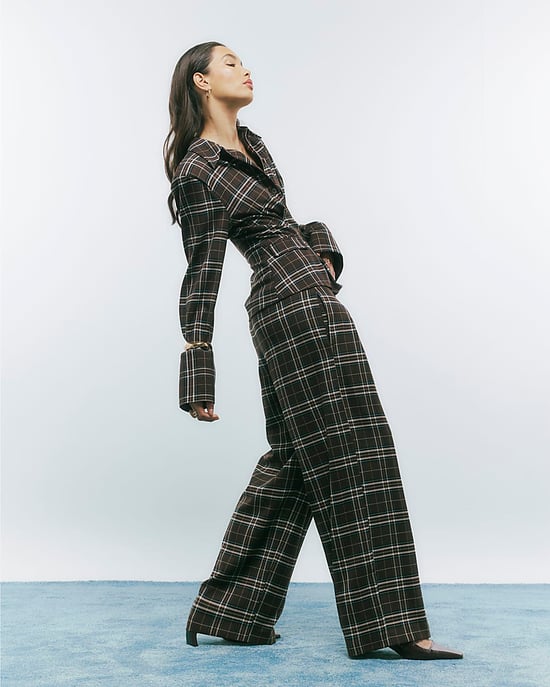 River Island Womens Wide Leg Trousers Brown Check - Image 2