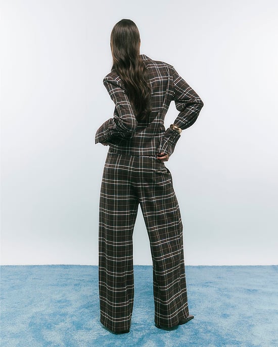 River Island Womens Wide Leg Trousers Brown Check - Image 4