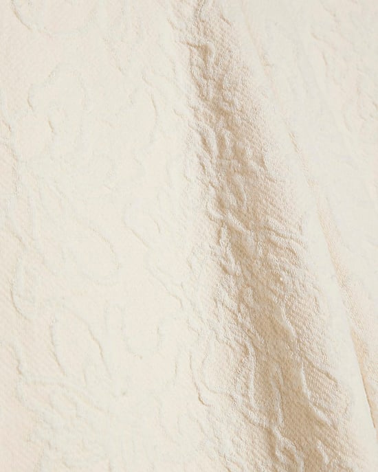 River Island Womens Wide Leg Trousers Cream Jacquard Texture - Image 4