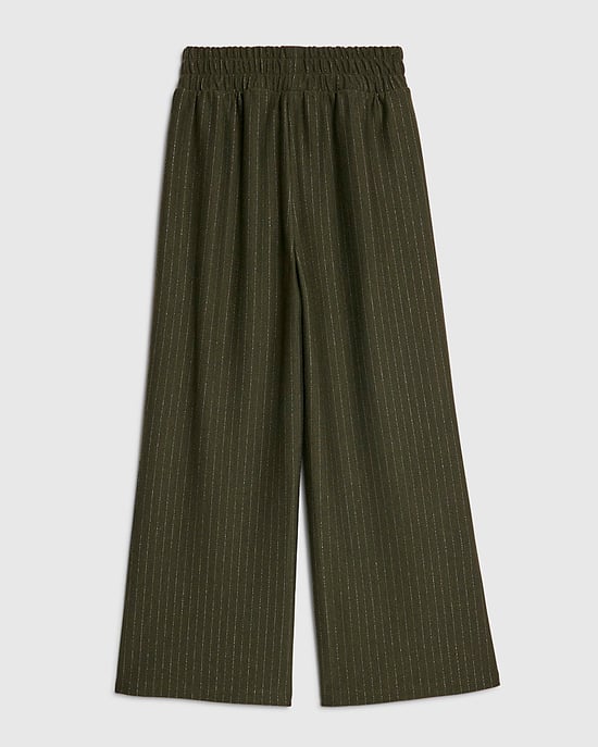 River Island Girls Wide Leg Trousers Khaki Pinstripe - Image 2