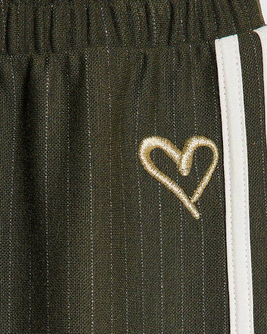 River Island Girls Wide Leg Trousers Khaki Pinstripe - Image 3