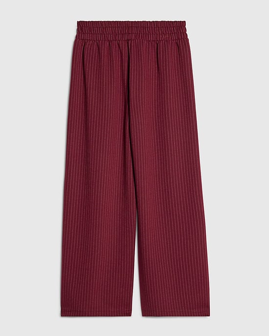 River Island Girls Wide Leg Trousers Red Pinstripe - Image 4