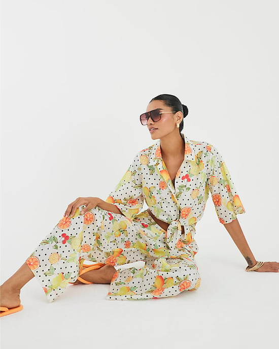 River Island Womens Trousers White Fruit Print Beach - Image 3