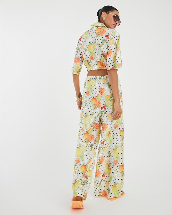 River Island Womens Trousers White Fruit Print Beach - Image 4