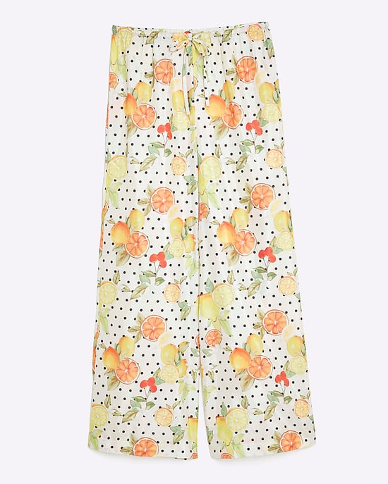 River Island Womens Trousers White Fruit Print Beach - Image 6