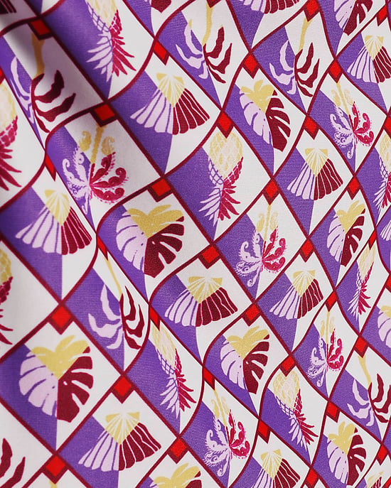 River Island Womens Swimsuit Purple Geometric Pineapple Swimwear - Image 5