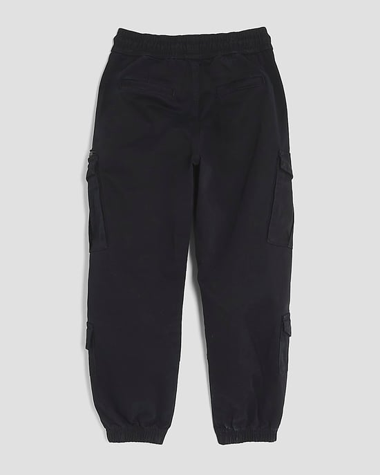 River Island Boys Cargo Trousers Black Elasticated - Image 4