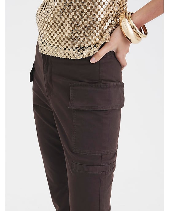 River Island Womens Cargo Trousers Brown Twill Bootcut - Image 2