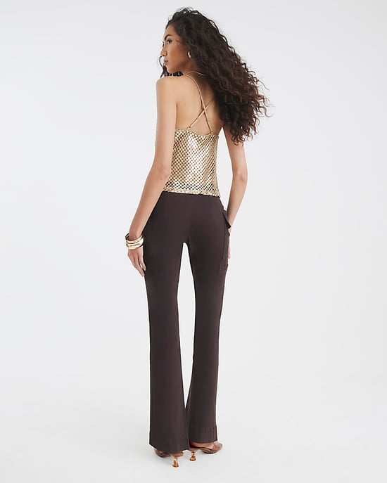 River Island Womens Cargo Trousers Brown Twill Bootcut - Image 3