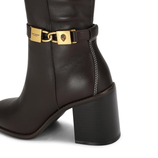 Kurt Geiger London Leather Kingsley Block Heel Knee Boots - Image 4