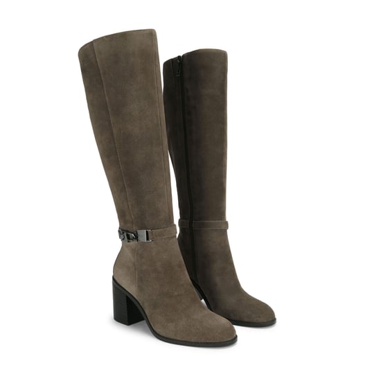 Kurt Geiger London Suede Kingsley Block Heel Knee Boots - Image 2