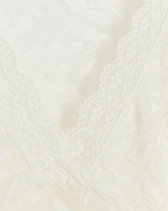 River Island Womens Bodysuit White Plunge Lace Long Sleeve - Image 5