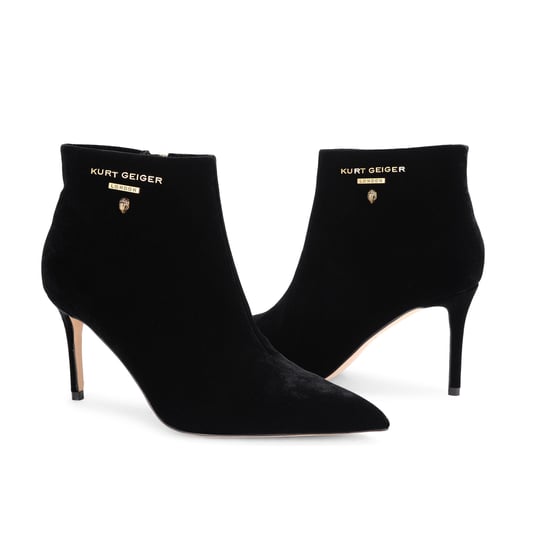 Kurt Geiger London Velvet Stiletto Ankle Boots - Image 4
