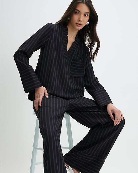 River Island Womens Tunic Black Stripe Pocket Detail - Image 1