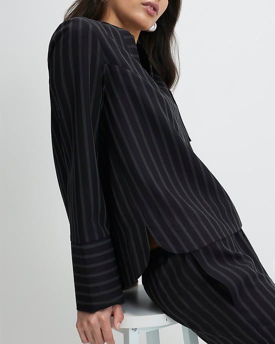 River Island Womens Tunic Black Stripe Pocket Detail - Image 2