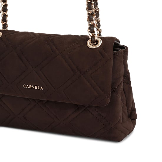 Carvela Suedette Large Rosa Chain Shoulder Bag - Image 4