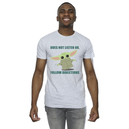 Star Wars Mens The Mandalorian Grogu Does Not Listen T-Shirt (Sports Grey) - Image 1