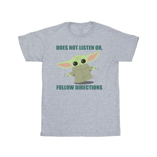 Star Wars Mens The Mandalorian Grogu Does Not Listen T-Shirt (Sports Grey) - Image 2